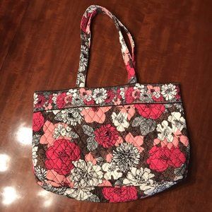 Very Bradley Brown/Peach/Pink Floral Tote